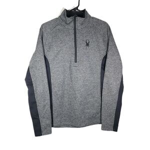 Spyder Men's Outbound M Gray Black 1/2 Zip Outdoor Core Jacket Pullover Sweater